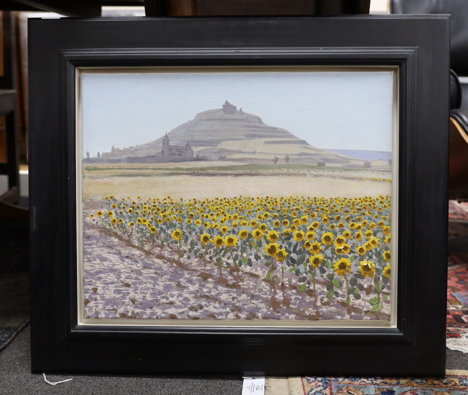 Robert Collins (b.1952), oil on canvas, Sunflowers at Castrogerez, signed and dated 1990